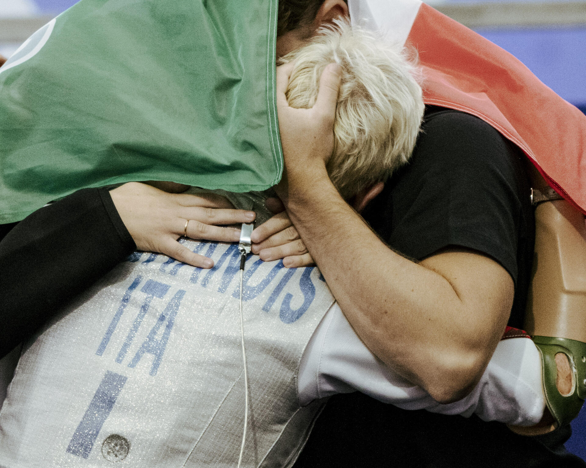 L’italienne Beatrice Maria Vio après son match pour la médaille de bronze, lors des épreuves d’escrime fauteuil, au Grand Palais, à Paris, 4 septembre 2024.