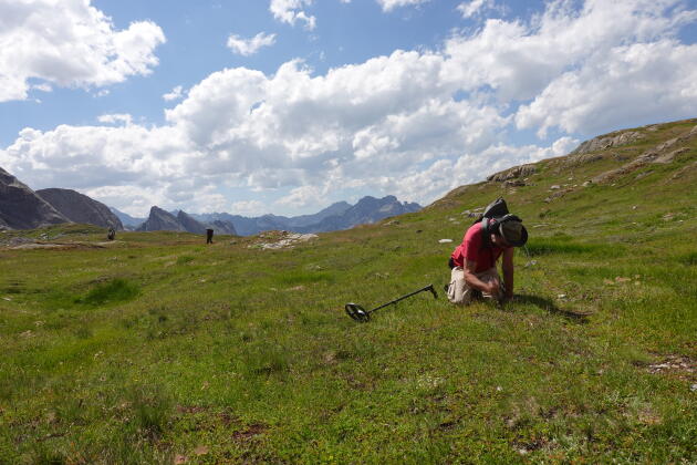 Au col de la Vanoise (Sasvoie), à 2 500 mètres d’altitude, la glace a disparu depuis longtemps laissant place à de l’herbe. Ici, le 12 août 2024.