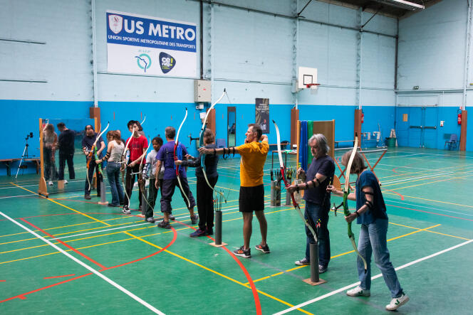 Entraînement au club de tir à l’arc de l’USMT, à Paris, le 13 septembre 2024. 