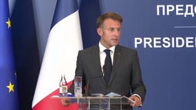 Emmanuel Macron Ã  Belgrade, en Serbie, le 29 aoÃ»t 2024