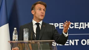 Emmanuel Macron, le 29 aoÃ»t 2024 Ã  Belgrade en Serbie