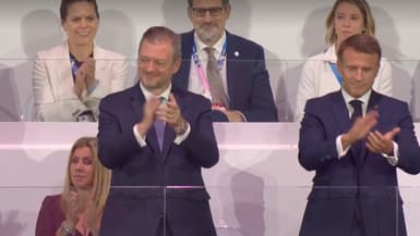 Emmanuel Macron pendant la cÃ©rÃ©monie de clÃ´ture des Jeux paralympiques de Paris 2024