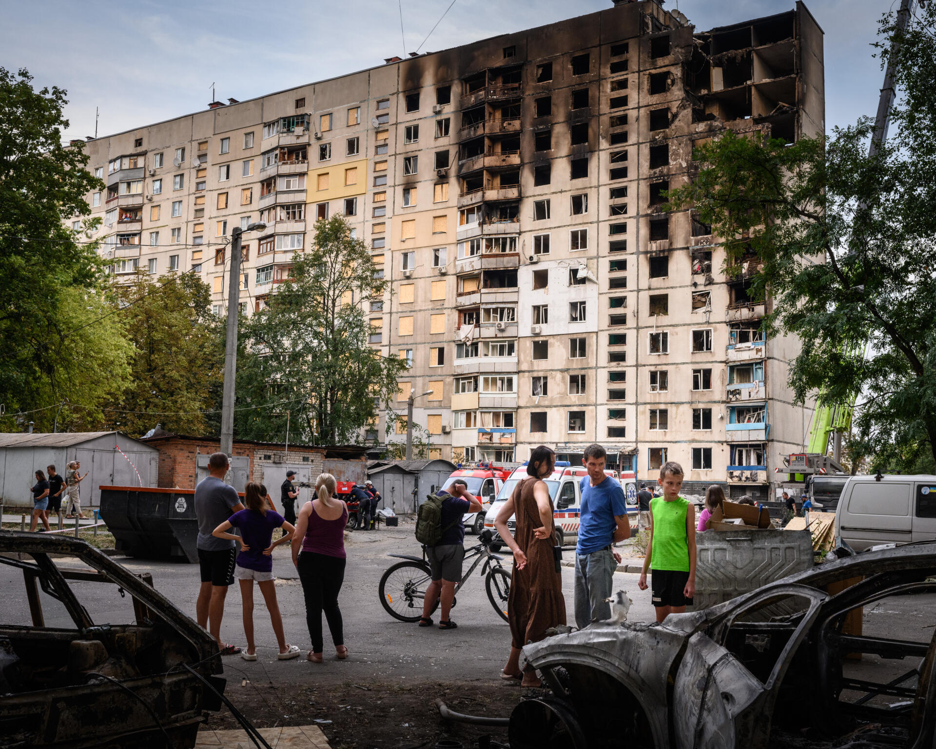 Dans le quartier Industrialnyi, à Kharkiv, dans l’est de l’Ukraine, le 31 août 2024.